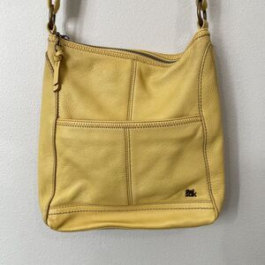 The Sak Yellow Pebble Leather Crossbody Shoulder Bag Purse